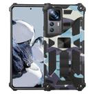 For Xiaomi 12T / 12T Pro / Redmi K50 Ultra Camouflage Armor Kickstand TPU + PC Magnetic Phone Case(Light Blue) - 1