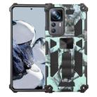 For Xiaomi 12T / 12T Pro / Redmi K50 Ultra Camouflage Armor Kickstand TPU + PC Magnetic Phone Case(Mint Green) - 1