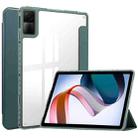 For Xiaomi Redmi Pad 10.6 3-Fold Clear Back Cover Leather Smart Tablet Case(Dark Green) - 1
