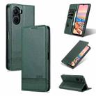 For vivo Y02s 4G/Y16 4G AZNS Magnetic Calf Texture Leather Phone Case(Dark Green) - 1