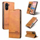 For vivo Y02s 4G/Y16 4G AZNS Magnetic Calf Texture Leather Phone Case(Light Brown) - 1