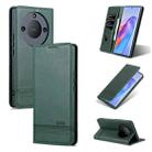 For Honor X40 AZNS Magnetic Calf Texture Leather Phone Case(Dark Green) - 1