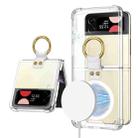 For Samsung Galaxy Z Flip3 5G GKK MagSafe Airbag Shockproof Phone Case with Ring Holder(Transparent) - 1