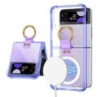 For Samsung Galaxy Z Flip3 5G GKK MagSafe Airbag Shockproof Phone Case with Ring Holder(Purple) - 1