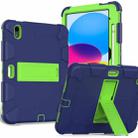 For iPad 10th Gen 10.9 2022 Two-Color Robot Shockproof Silicone + PC Protective Tablet Case(Navy Blue + Yellow Green) - 1