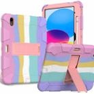 For iPad 10th Gen 10.9 2022 Two-Color Robot Shockproof Silicone + PC Protective Tablet Case(Colorful + Rose Gold) - 1