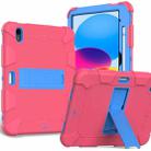 For iPad 10th Gen 10.9 2022 Two-Color Robot Shockproof Silicone + PC Protective Tablet Case(Rose Red + Blue) - 1