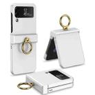 For Samsung Galaxy Z Flip4 GKK Ultrathin Hinge Full Coverage Phone Case with Ring Holder(White) - 1