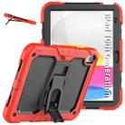 For iPad 10th Gen 10.9 2022 Shockproof Silicone + PC Protective Tablet Case(Black + Red) - 1