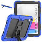 For iPad 10th Gen 10.9 2022 Shockproof Silicone + PC Protective Tablet Case(Black + Blue) - 1