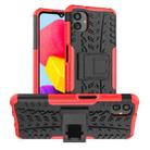 For Samsung Galaxy A04 / M13 5G Tire Texture TPU + PC Phone Case with Holder(Red) - 1