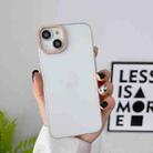 For iPhone 14 Frosted Metal Lens Frame PC Phone Case(Transparent) - 1