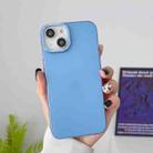 For iPhone 14 Plus Frosted Metal Lens Frame PC Phone Case(Blue) - 1