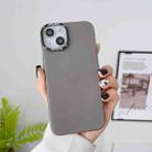 For iPhone 12 Frosted Metal Lens Frame PC Phone Case(Grey) - 1