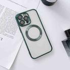 For iPhone 14 MagSafe Electroplated Magnetic TPU Phone Case with Dust Filter & Lens Film(Green) - 1