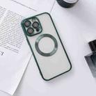 For iPhone 14 Plus MagSafe Electroplated Magnetic TPU Phone Case with Dust Filter & Lens Film(Green) - 1