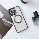 For iPhone 14 Plus MagSafe Electroplated Magnetic TPU Phone Case with Dust Filter & Lens Film(Black) - 1