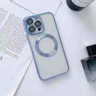 For iPhone 14 Plus MagSafe Electroplated Magnetic TPU Phone Case with Dust Filter & Lens Film(Blue) - 1