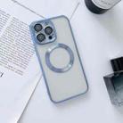 For iPhone 14 Pro MagSafe Electroplated Magnetic TPU Phone Case with Dust Filter & Lens Film(Blue) - 1