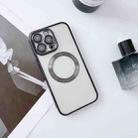 For iPhone 13 Pro MagSafe Electroplated Magnetic TPU Phone Case with Dust Filter & Lens Film(Black) - 1