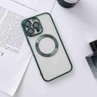 For iPhone 13 Pro Max MagSafe Electroplated Magnetic TPU Phone Case with Dust Filter & Lens Film(Green) - 1