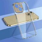 For iPhone 14 wlons Crystal Clear Fine Hole Phone Case(Gold) - 1