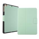For iPad mini 5 / 4 / 3 / 2 / 1 Electric Pressed Texture Horizontal Flip Leather Case with Holder & Pen Slot(Mint Green) - 1