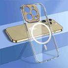 For iPhone 14 Pro Max wlons Crystal Clear Fine Hole MagSafe Phone Case(Gold) - 1