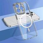 For iPhone 14 Pro Max wlons Crystal Clear Fine Hole MagSafe Phone Case(Silver) - 1