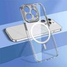 For iPhone 14 Pro wlons Crystal Clear Fine Hole MagSafe Phone Case(Silver) - 1