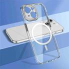 For iPhone 14 wlons Crystal Clear Fine Hole MagSafe Phone Case(Silver) - 1