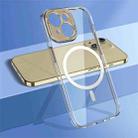 For iPhone 14 Plus wlons Crystal Clear Fine Hole MagSafe Phone Case(Gold) - 1
