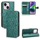 For iPhone 14 Honeycomb Dot Texture Leather Phone Case(Green) - 1