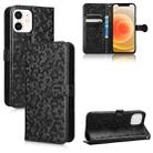 For iPhone 12 mini Honeycomb Dot Texture Leather Phone Case(Black) - 1