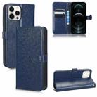For iPhone 12 Pro Max Honeycomb Dot Texture Leather Phone Case(Blue) - 1