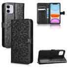 For iPhone 11 Honeycomb Dot Texture Leather Phone Case(Black) - 1