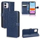 For iPhone 11 Honeycomb Dot Texture Leather Phone Case(Blue) - 1