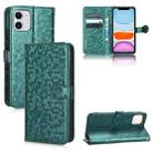 For iPhone 11 Honeycomb Dot Texture Leather Phone Case(Green) - 1