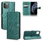 For iPhone 11 Pro Honeycomb Dot Texture Leather Phone Case(Green) - 1