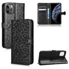 For iPhone 11 Pro Max Honeycomb Dot Texture Leather Phone Case(Black) - 1