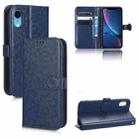 For iPhone XR Honeycomb Dot Texture Leather Phone Case(Blue) - 1