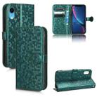 For iPhone XR Honeycomb Dot Texture Leather Phone Case(Green) - 1
