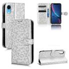 For iPhone XR Honeycomb Dot Texture Leather Phone Case(Silver) - 1