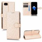For iPhone SE 2022 / SE 2020 / 7 / 8 Honeycomb Dot Texture Leather Phone Case(Gold) - 1