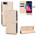 For iPhone 7 Plus / 8 Plus Honeycomb Dot Texture Leather Phone Case(Gold) - 1