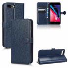 For iPhone 7 Plus / 8 Plus Honeycomb Dot Texture Leather Phone Case(Blue) - 1