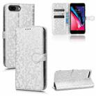 For iPhone 7 Plus / 8 Plus Honeycomb Dot Texture Leather Phone Case(Silver) - 1