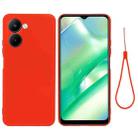 For Realme C33 Solid Color Liquid Silicone Shockproof Full Coverage Phone Case(Red) - 1