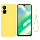 For Realme C33 Solid Color Liquid Silicone Shockproof Full Coverage Phone Case(Yellow) - 1