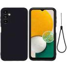 For Samsung Galaxy A14 5G Solid Color Liquid Silicone Shockproof Full Coverage Phone Case(Black) - 1